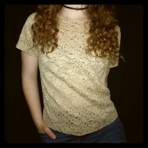 SOLD Vintage Lace Mesh blouse